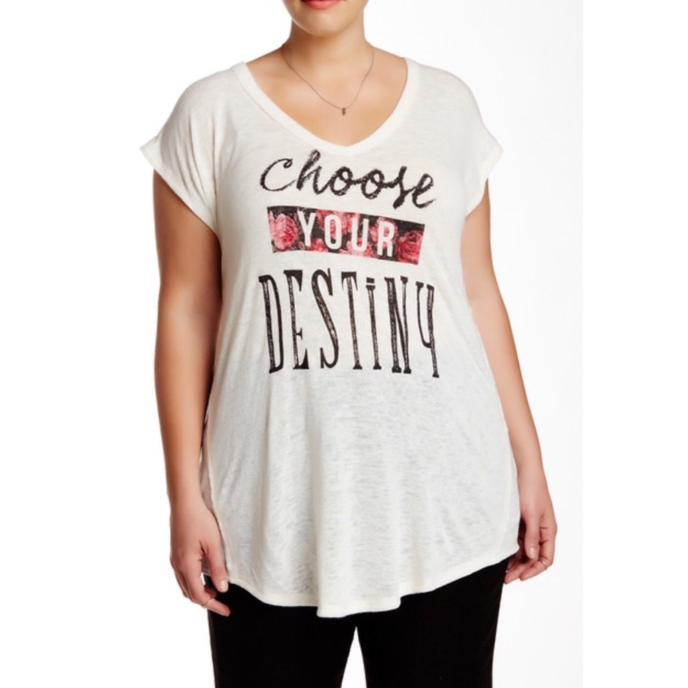 Bobeau 3x choose your destiny ivory t shirt